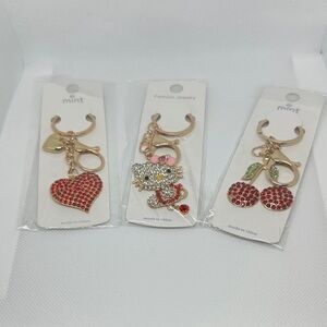 Keychains Gold and Red Trio.